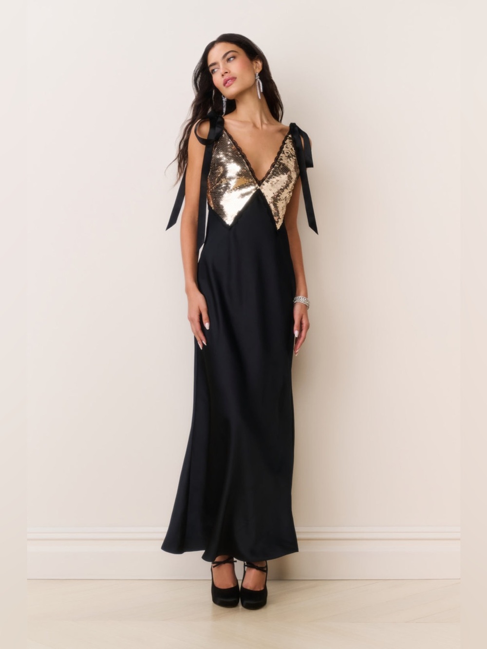 Loveshackfancy Talissa Sequin Maxi Dress